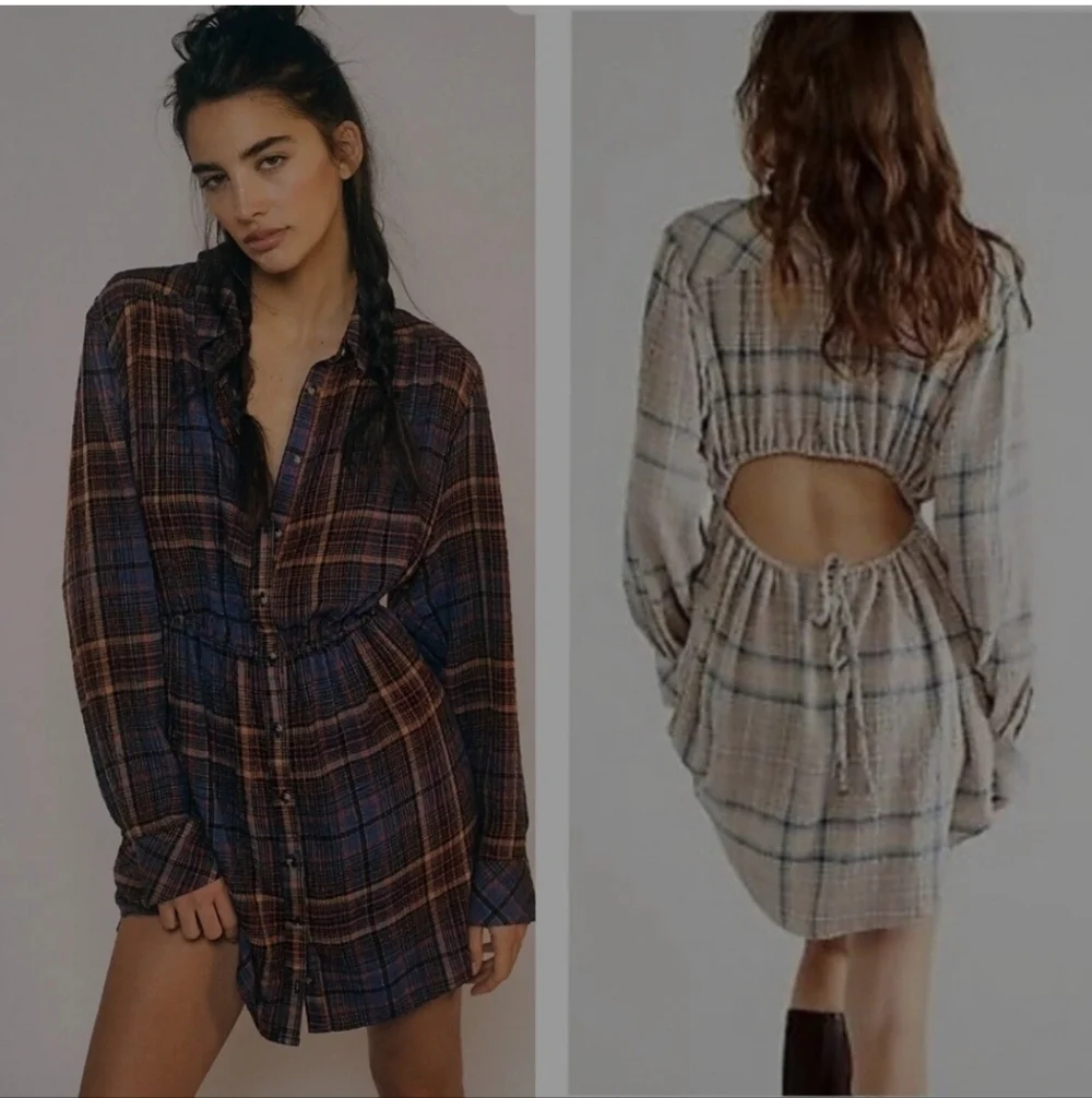 Free People Elai Plaid Shirtdress Multicoloured Size XS